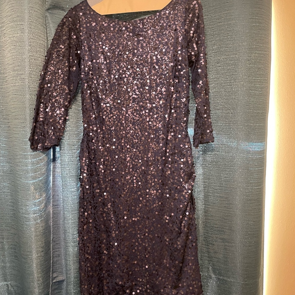 Elegant Sequin navy/midnight blue Dress